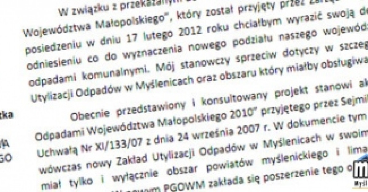 Jarosław Szlachetka pisze do Marszałka ws. zmian w zapisie WPGO