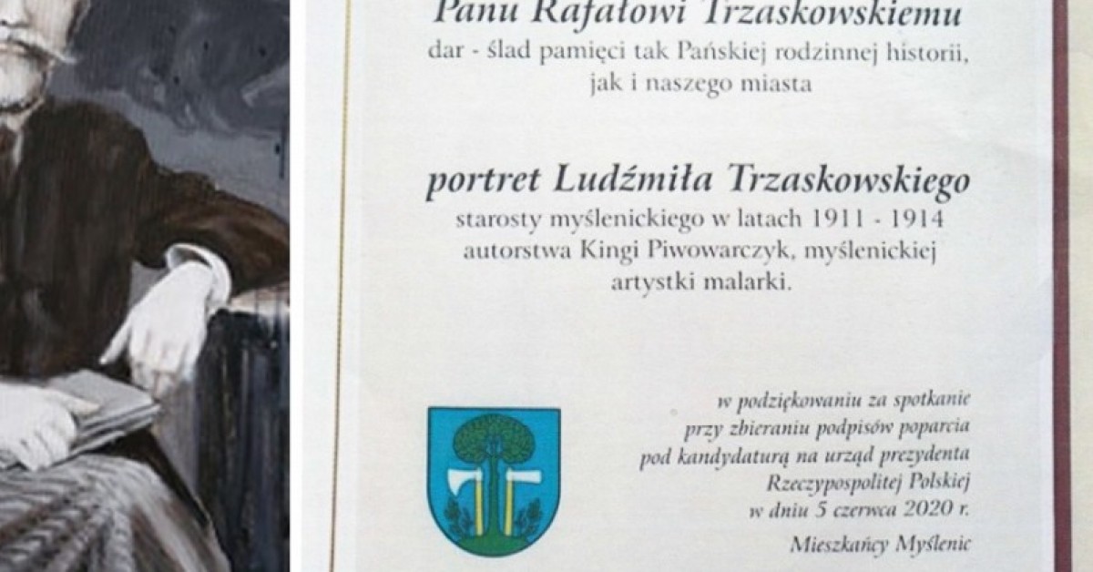 Wręczyli Rafałowi Trzaskowskiemu dyplom z herbem Myślenic. Jeden z nich otrzymał pozew, a sprawę rozstrzygnie sąd