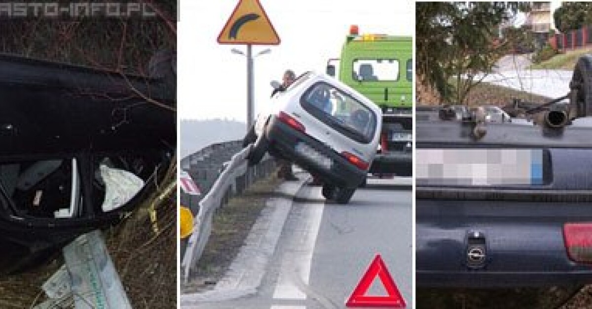 Jawornik: Samochody w rowie i na barierce