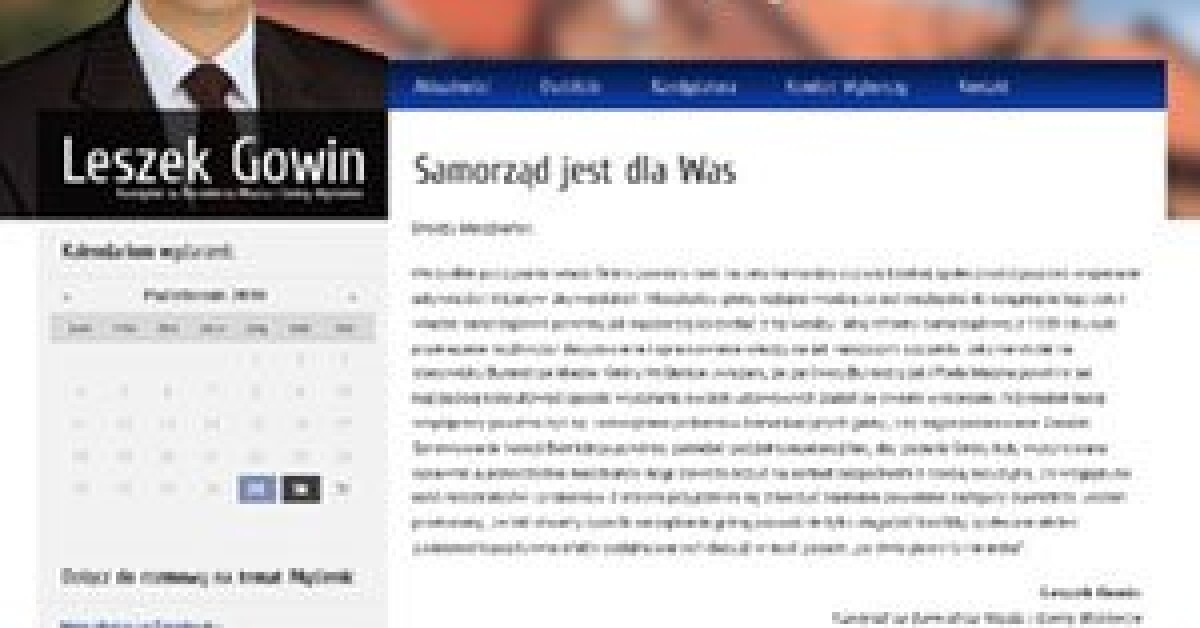 Wybory 2010: Ruszyła oficjalna strona Leszka Gowina