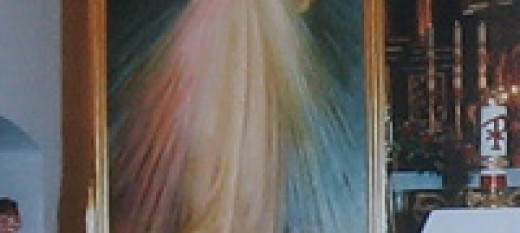 Obraz Jezusa Miłosiernego i relikwie św. Faustyny oraz Jana Pawła II w Myślenicach