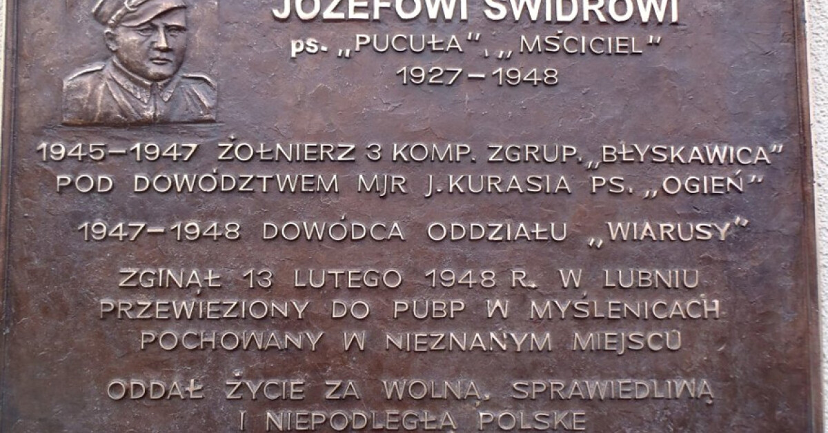 Upamiętnili Józefa Świdra - dowódcę oddziału partyzanckiego 