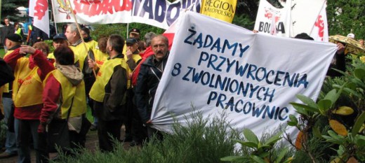 Członkowie Solidarności protestowali przed siedzibą Trend Fashion