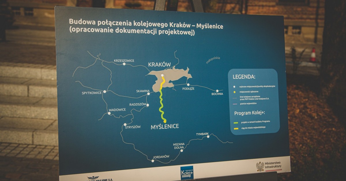 PKP Polskie Linie Kolejowe rozstrzygnęły przetarg. To oni przygotują projekt budowy linii Kraków-Myślenice