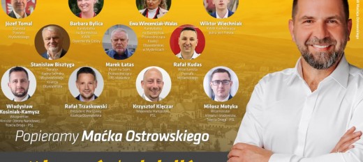 Poparcie dla Macieja Ostrowskiego płynie z różnych środowisk politycznych i społecznych