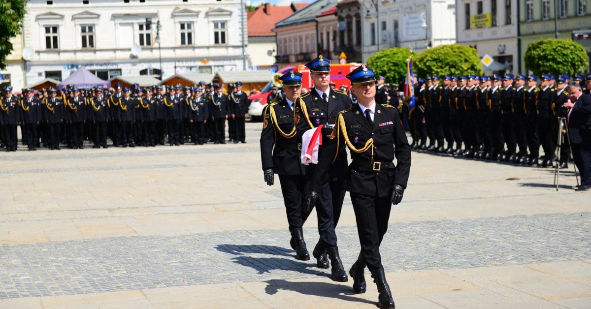 Strażacy z Myślenic na Małopolskich Obchodach Dnia Strażaka 2024