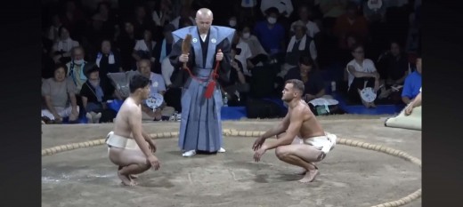 Jan Mastela na turnieju sumo tradycyjnego w Japonii