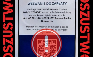 Fałszywe mandaty za wycieraczkami samochodów. Policja apeluje o ostrożność