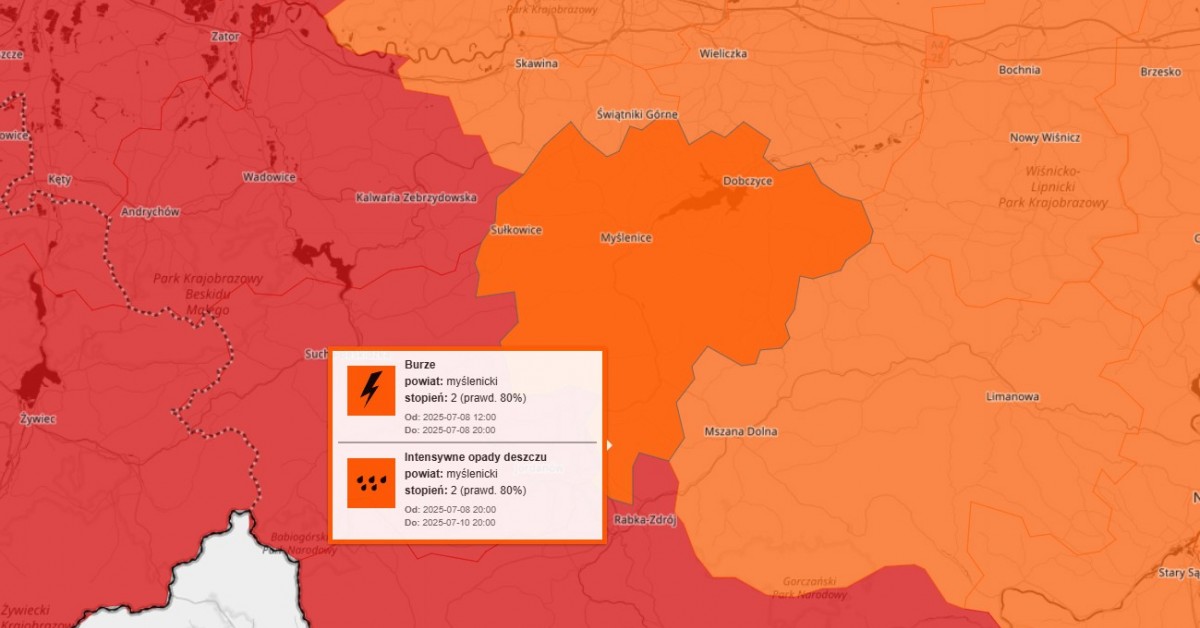 Uwaga! IMGW ostrzega przed nawałnicami i burzami