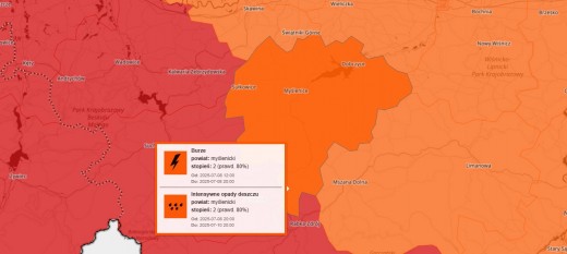 Uwaga! IMGW ostrzega przed nawałnicami i burzami 