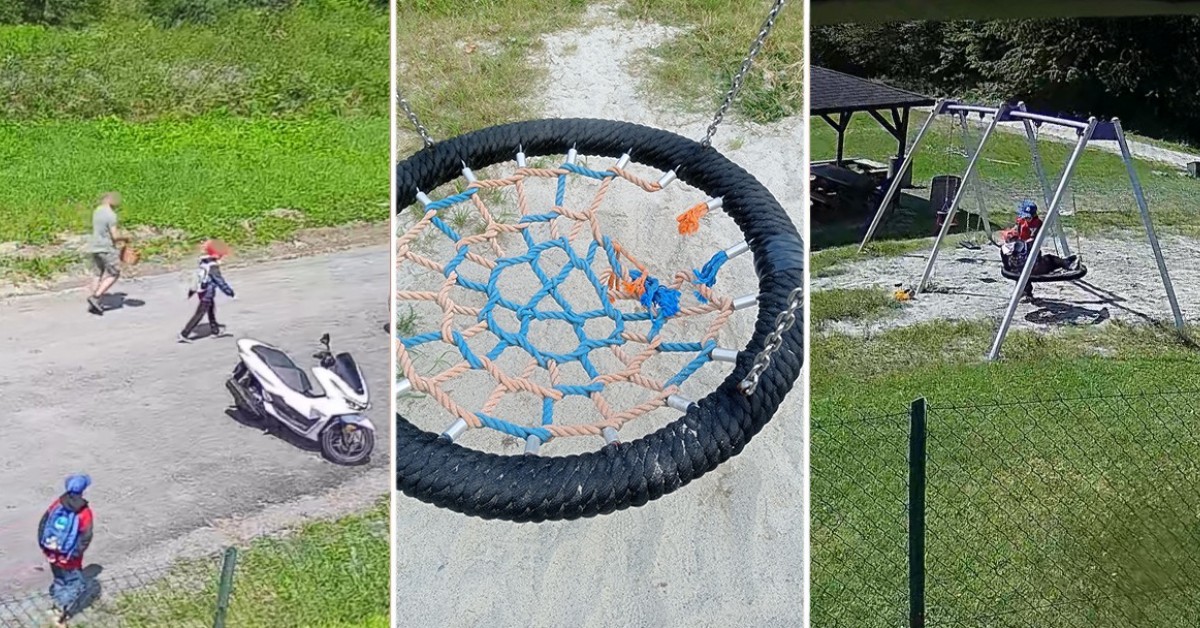 Sułkowice. Przeciął liny w huśtawce na placu zabaw. Urzędnicy wzywają go do siebie