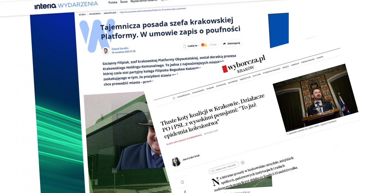 Były wicestarosta bohaterem publikacji o zatrudnieniu w Krakowskim Holdingu Komunalnym