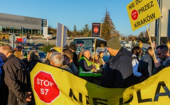 Region się budzi. Pierwszy protest przeciwko przebiegowi trasy S7 Kraków-Myślenice