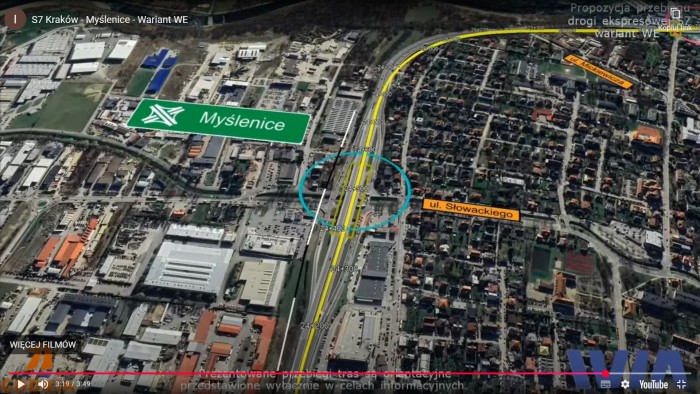 W jednym sześćiu wariantów zaproponowanych przez GDDKiA droga S7 przebiega starym śladem zakopianki m.in. przez estakadę przy dworcu.