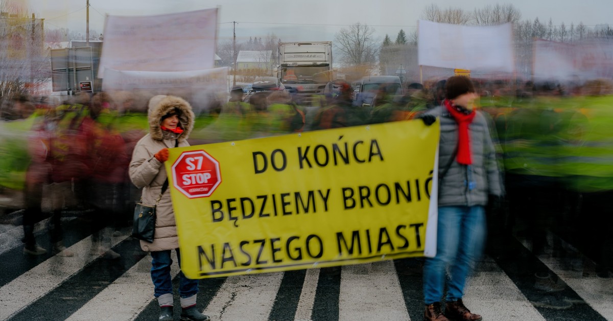 Przeciwnicy S7 zatrzymali ruch na zakopiance. To ostatni protest przed zakończeniem konsultacji społecznych