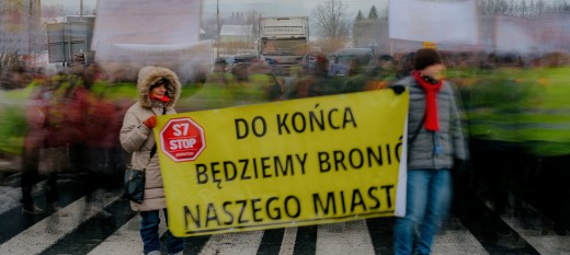 Przeciwnicy S7 zatrzymali ruch na zakopiance. To ostatni protest przed zakończeniem konsultacji społecznych