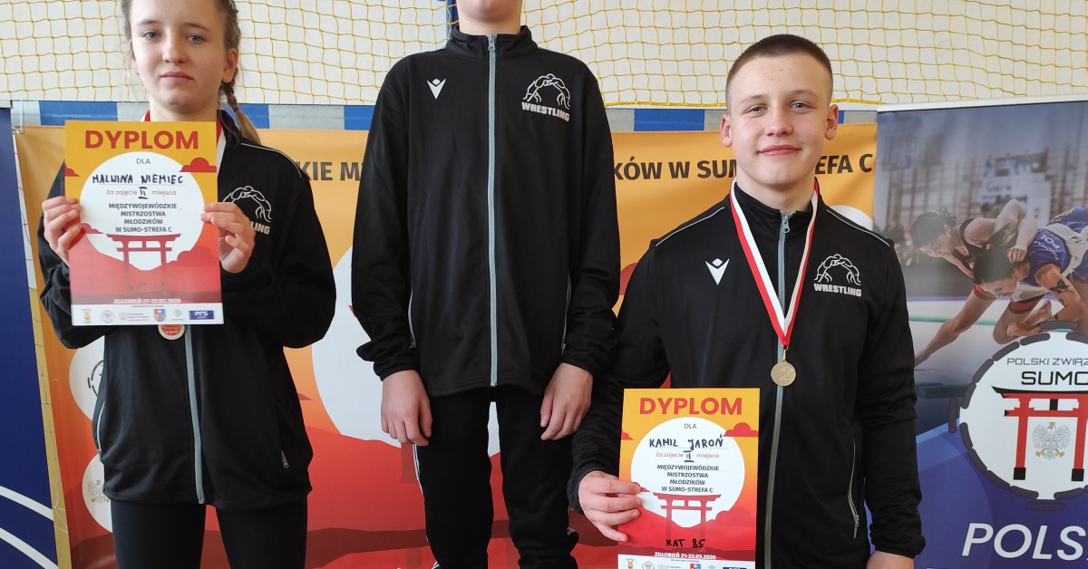 Dwa srebrne medale zawodników Dalinu w mistrzostwach młodzików w sumo
