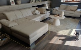 Sofa skórzana 3 + 2 w kolorze ecru