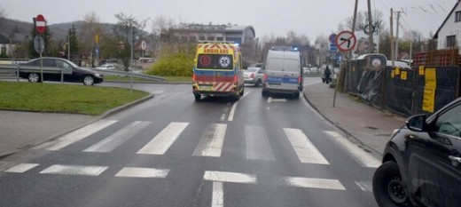 Myślenice. Nie zatrzymał się na czas. Potrącił kobietę na pasach