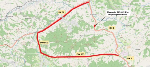 Protest na Zakopiance w Głogoczowie. Kierowców czekają korki. Którędy ominąć blokadę?
