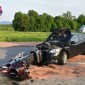 Wypadek w Krzyszkowicach. Motocyklista ranny w zderzeniu z osobówką