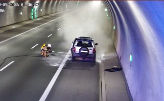 Samochód zapalił się w tunelu na S7. Przejazd w kierunku Podhala był zablokowany przez niespełna godzinę