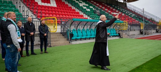 Myślenice. Miejski stadion poświęcony dzień przed otwarciem