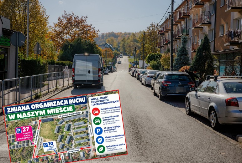 Myślenice. Jednokierunkowa Ogrodowa i Solidarności. Burmistrz zapowiada miejsca parkingowe i kolejne zmiany w centrum